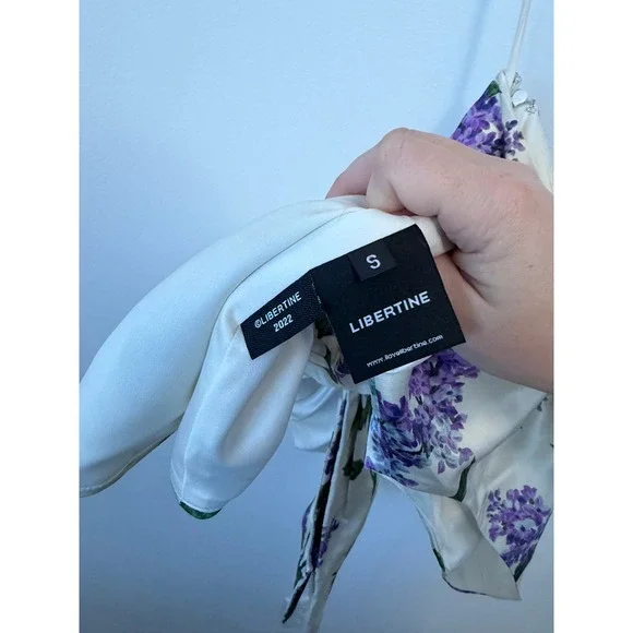 Libertine Women's White Lilac Garden Linen One-Shoulder Blouse Size Small – NWT - Picture 8 of 9